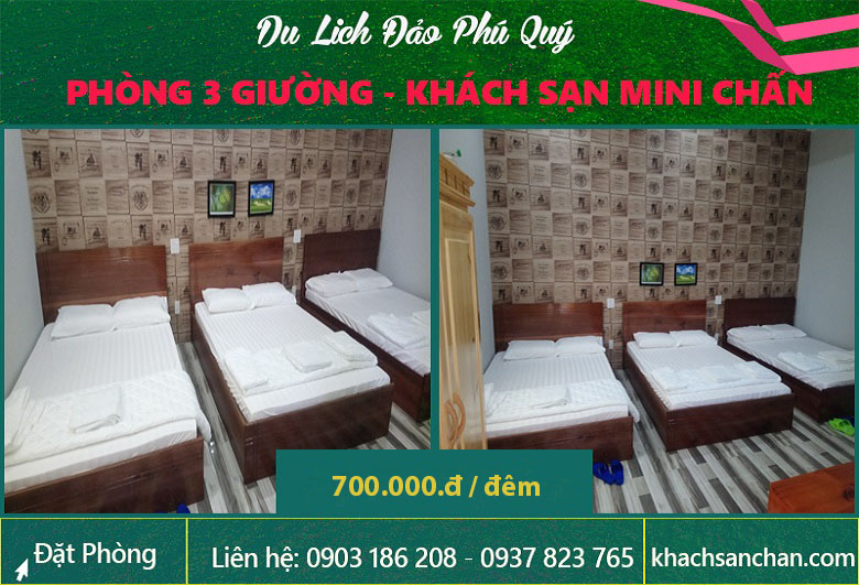 Phòng 3 Giường Khách sạn đảo Phú Qúy